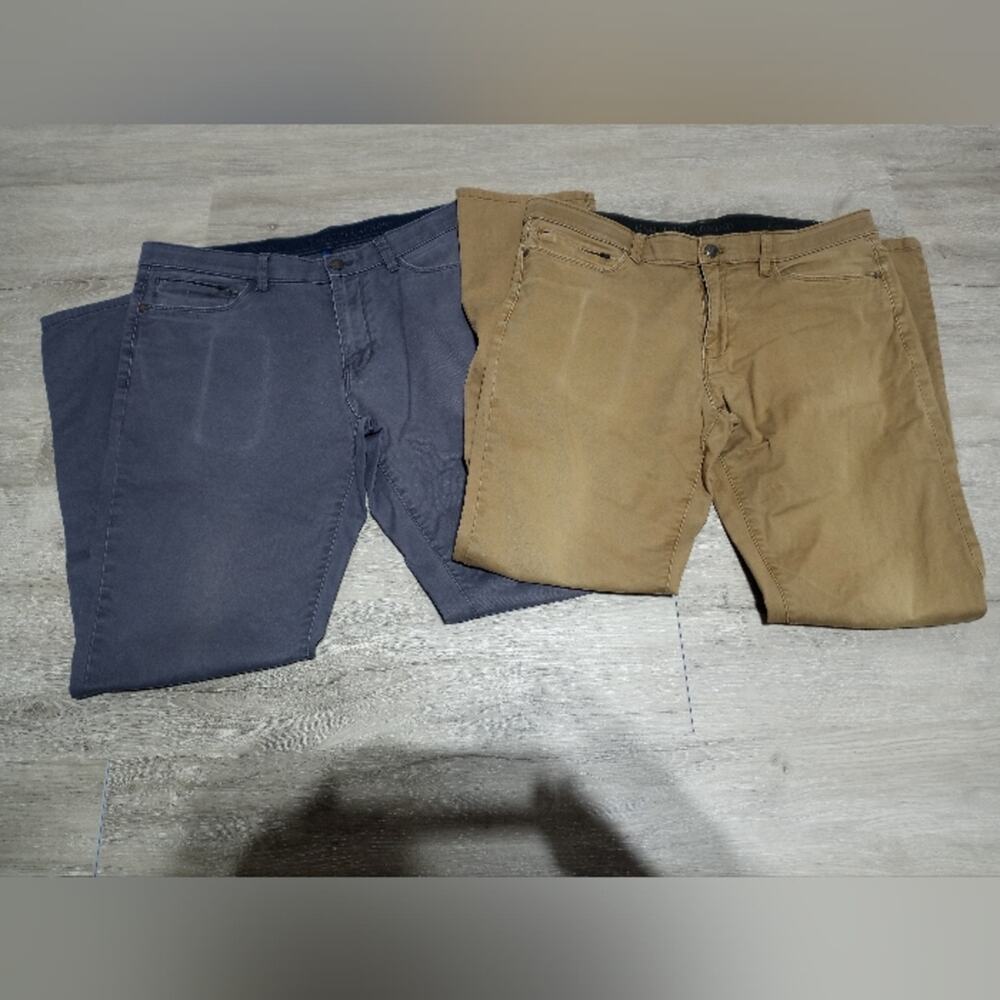 English Laundry Classic 5 Pocket Style Dress Pants 2 Pairs 34X34 Gray And Khaki